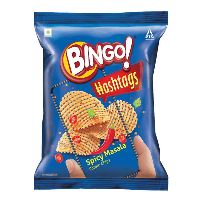 Bingo Hashtags Potato Chips - Spicy Masala
