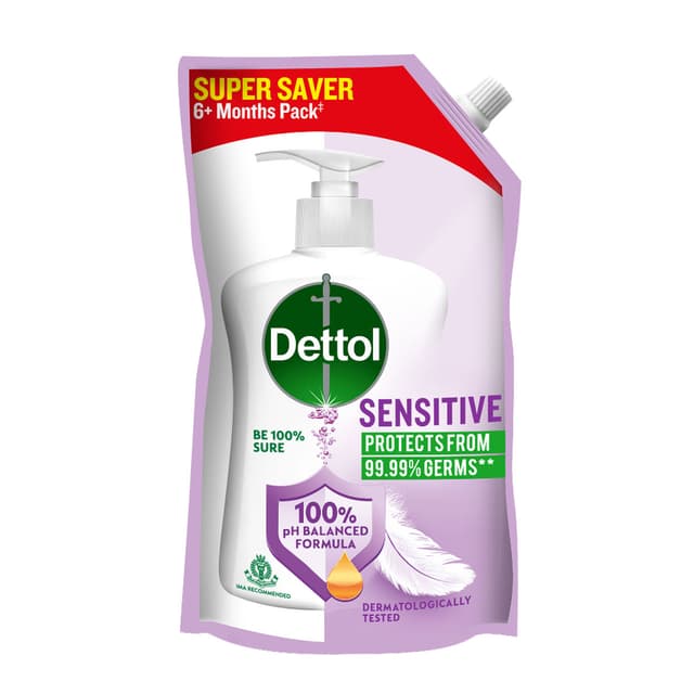 Dettol Sensitive Hand Wash Refill | Moisturizing Handwash | pH Balance | Gentle on Skin
