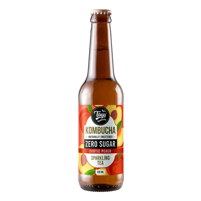 Toyo Kombucha Zero Sugar Exotic Peach Kombucha