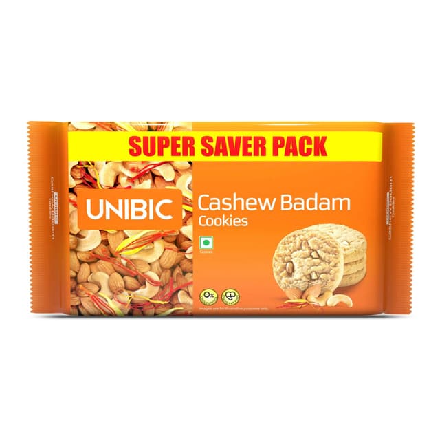 Unibic Cashew Badam Dry Fruit Biscuits | Cholesterol-free and Trans Fat-free
