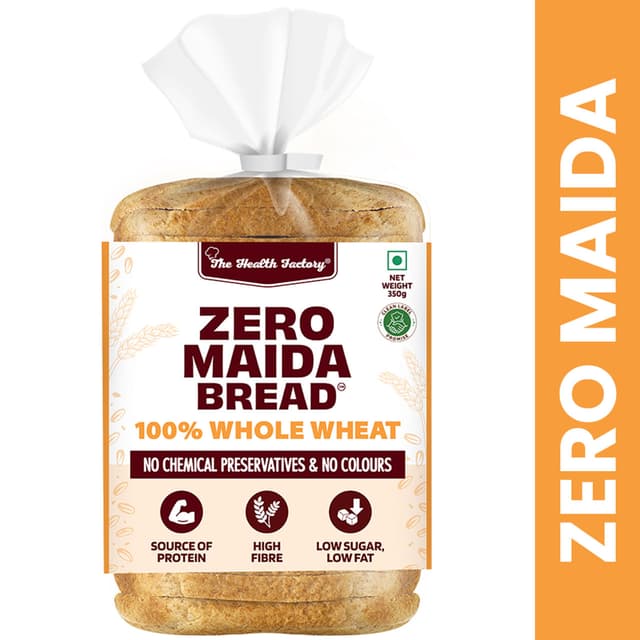 The Health Factory Zero Maida 100% Whole Wheat Bread | Clean Label - Not Brown