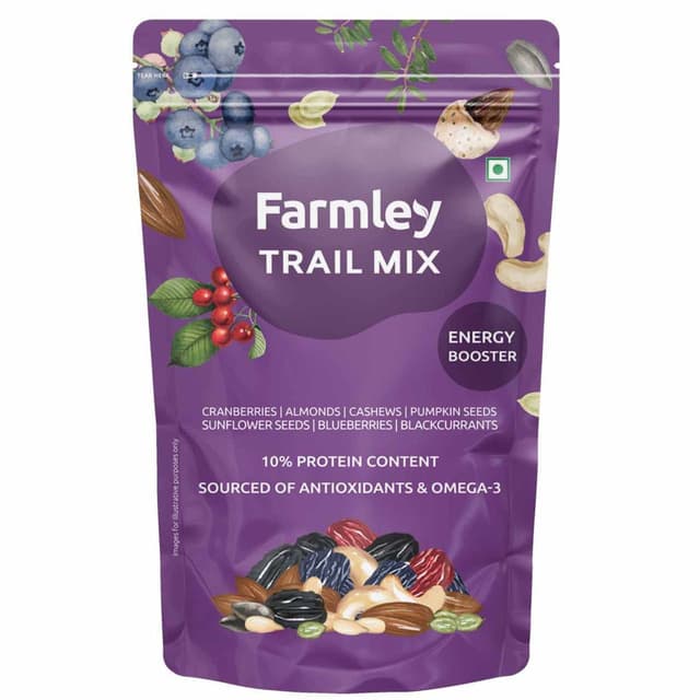 Farmley Trail Mix Dry Fruit- Almonds, Cashews, Cranberries, Blueberries, Blackcurrant & More