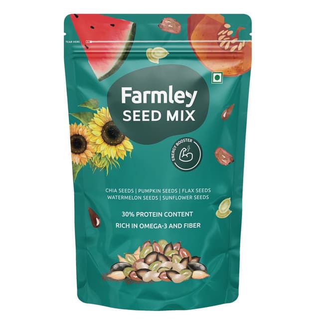 Farmley Seed Mix Superfood Rich In Protein- Pumpkin, Watermelon, Sunflower, Flax, Chia Seeds