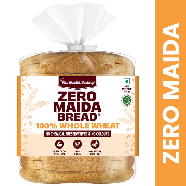 The Health Factory Zero Maida Bread - 100% Whole Wheat